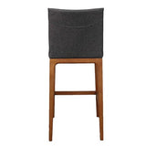 Tabouret de comptoir Devon en similicuir de New Pacific Direct, pieds brun noyer, gris antique, lot de 2