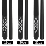 Queues de billard en composite de fibre de verre et graphite 18 oz, 19 oz, 20 oz, 21 oz, 58 pouces