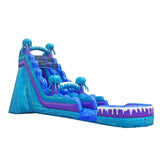 Toboggan aquatique gonflable commercial électrique JumpOrange avec bassin de réception | pour adultes et enfants | Inclut soufflerie, piquets et sac de rangement | 19 pieds de haut x 36 pieds de long x 15 pieds de large