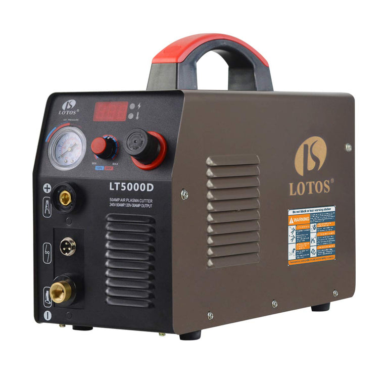 Découpeur plasma Lotos LT5000D 50 A, bi-tension, coupeur de métal compact 110/220 V CA, coupe nette de 1/2 po