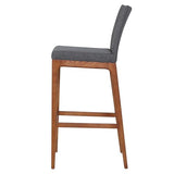 Tabouret de comptoir Devon en similicuir de New Pacific Direct, pieds brun noyer, gris antique, lot de 2