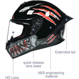 Casque intégral de moto, casque intégré avec visière HD, casque de protection quatre saisons pour hommes et femmes, homologué DOT, système de ventilation, casque de motocross