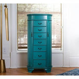 Armoire à bijoux sur pied ovale Daley de Hives and Honey, turquoise, bleu