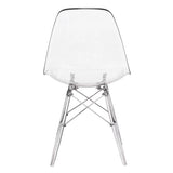 Chaise latérale moulée Dover avec base en acrylique, ensemble de 4 – Transparent