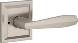 Baldwin 93530-011 Poignée de porte intimité Torrey Pines pour chambre ou salle de bain en nickel satiné, série Prestige au design moderne et contemporain pour portes intérieures, lot de 2