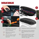 Coffre de toit Yakima, caisson de rangement rigide pour véhicule avec serrure SKS, SkyBox NX XL, 510 litres, noir
