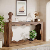 Table console de ferme Tribesigns 63 pouces avec rangement, table de canapé à placer derrière le canapé, longue table d'entrée, console étroite, meuble d'entrée pour salon, marron