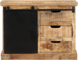 Meuble de rangement pour salon, meuble de rangement, meuble d'entrée, meuble laconique, étagère de rangement, meuble à vin, buffet texturé style rétro, buffet texturé, 31,5×11,8×23,6, bois de manguier massif