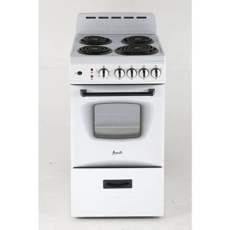 Cuisinière électrique Avanti de 20 po et 2,1 pi³ – Blanc