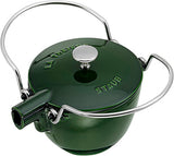 Bouilloire ronde en fonte Staub, 1 qt – Basilic, Fabriquée en France