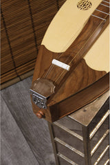 Dulcimer de montagne Roosebeck Grace 4 cordes en épicéa voûté avec motif entrelacé – Noyer
