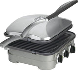 Grill et presse-panini Cuisinart 5-en-1 Griddler avec accessoire à gaufres (GR-4N) – Inclut des plaques de cuisson et à gaufres