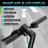 Trottinette électrique pour adultes, vitesse maximale de 30/40 km/h, autonomie de 34/40/56 km, moteur 350/500/600 W avec contrôle par application, pneus gonflables de 8,5/10 pouces, trottinette pliable avec contrôle par application, certifiée UL 2272