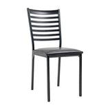 Ensemble de salle à manger 5 pièces, 1 table de cuisine et 4 chaises rembourrées, cadre en métal, plateau en verre trempé, noir