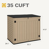 Abri de jardin extérieur en résine DWVO 1,5 x 0,9 m avec plancher, abri de rangement verrouillable et étanche avec fenêtre, rangement d'outils en plastique pour jardin, arrière-cour, terrasse, pelouse, gris