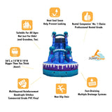 Toboggan aquatique gonflable commercial électrique JumpOrange avec bassin de réception | pour adultes et enfants | Inclut soufflerie, piquets et sac de rangement | 19 pieds de haut x 36 pieds de long x 15 pieds de large