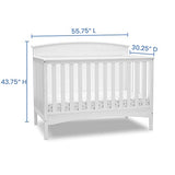 Lit de bébé convertible 4-en-1 à panneaux pleins Archer de Delta Children – Certifié Greenguard Gold, Blanc Bianca