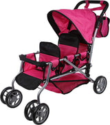 Poussette pour triplés Mommy & Me, sièges dos à dos avec roues pivotantes et sac de transport inclus – 9668A