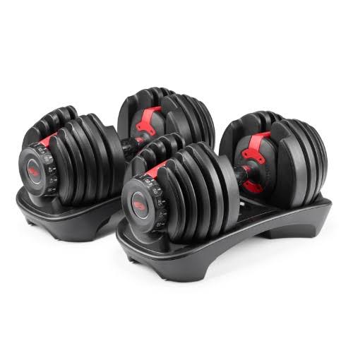 Jeu d'haltères réglables Bowflex SelectTech 552 – 5-52 lb, Taille : 16, Noir
