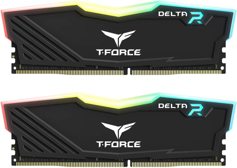 Kit de mémoire vive pour ordinateur de bureau TEAMGROUP T-Force Delta RGB DDR5 32 Go (2 x 16 Go) 6400 MHz (PC5-51200) CL40 (Blanc) pour Z690 – FF4D532G6400HC40BDC01