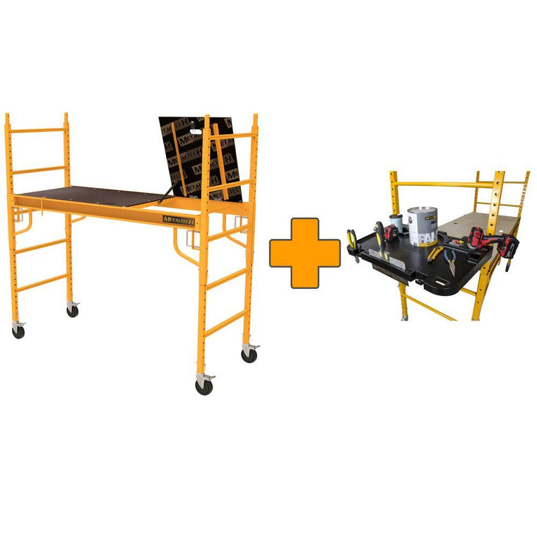 Échafaudage de type Baker Metaltech Safeclimb, 6 pi x 6,15 pi x 2,5 pi, capacité de 1100 lb avec plateau à outils