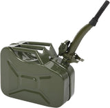 Réservoir de carburant portable en métal de 10 L (2,5 gallons), bidon pour diesel en tôle laminée à froid avec tuyau, modèle US (Vert 1)