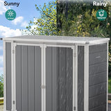 Abri de jardin extérieur en résine DWVO 1,5 x 0,9 m avec plancher, abri de rangement verrouillable et étanche avec fenêtre, rangement d'outils en plastique pour jardin, arrière-cour, terrasse, pelouse, gris