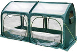 Mini serre portable Quictent, 249 x 124 x 135 cm, abri de culture escamotable pour l'intérieur et l'extérieur, mâts en fibre de verre écologiques, bâche extra-longue, 6 piquets, 4 portes zippées (noir)