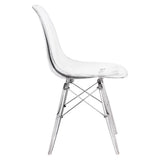 Chaise latérale moulée Dover avec base en acrylique, ensemble de 4 – Transparent