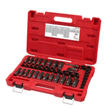 Coffret de douilles 6 pans SAE et métriques à entraînement 3/8 po Milwaukee Shockwave Impact Duty – 43 pièces, modèle 49-66-7009