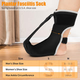 Chaussette d'attelle de nuit pour fasciite plantaire, orthèse améliorée avec plaque de support pour femmes et hommes, pour soulager la tendinite d'Achille, le pied tombant et les épines calcanéennes (Petit, Noir)