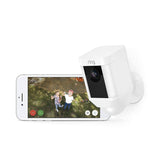 Caméra Ring Spotlight à batterie avec panneau solaire, pack de 1, blanc