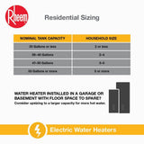 Chauffe-eau électrique Rheem Performance Plus, 50 gal., haut, 9 ans, éléments 5500/5500 watts, avec voyant DEL