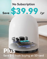 Sonnette vidéo sans fil WUUK 2K avec station de base et stockage local gratuit de 32 Go, sans frais mensuels, sonnette vidéo sur batterie, triple détection de mouvement, compatible avec Alexa et Google