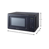 Four à micro-ondes de comptoir Magic Chef de 0,7 pi³ (noir avec cavité grise)