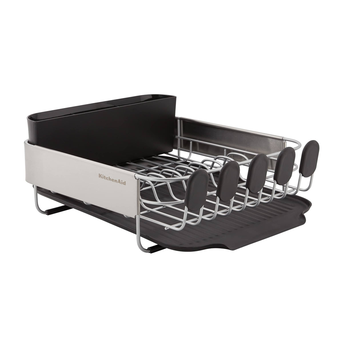 Égouttoir à vaisselle compact en acier inoxydable KitchenAid, 16,06 pouces, noir