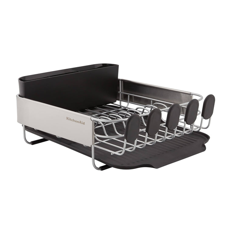 Égouttoir à vaisselle compact en acier inoxydable KitchenAid, 16,06 pouces, noir