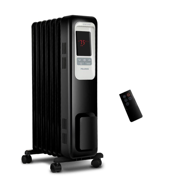 Radiateur à bain d'huile portable Pelonis 1500 W avec thermostat numérique et minuterie programmable 24 heures