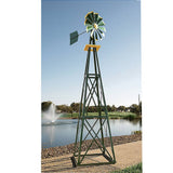 Éolienne de jardin Outdoor Water Solutions de 12 pieds, revêtement en poudre rouge et blanc