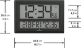 Horloge murale atomique géante MARATHON avec température et humidité (noir)