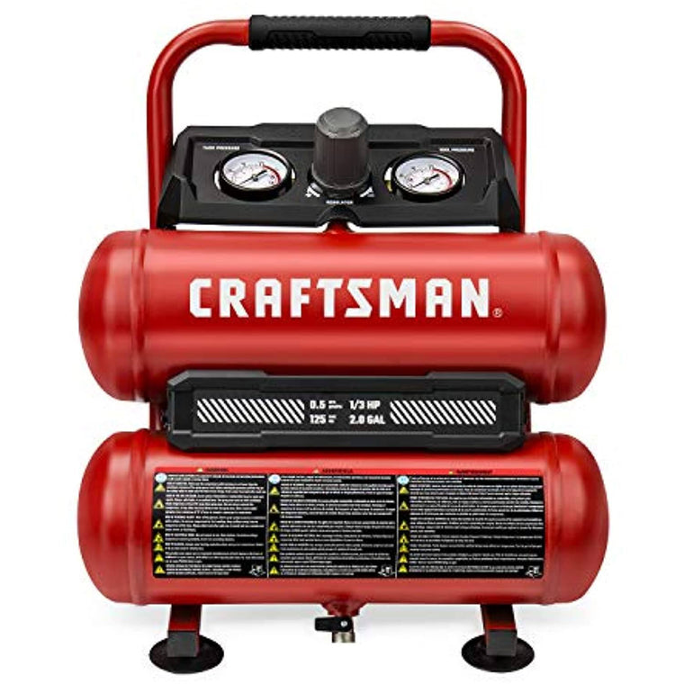 Compresseur d'air portatif Craftsman, 2 gallons, double réservoir, 125 PSI, 0,3 HP