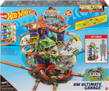Garage ultime Hot Wheels City Robo T-Rex, mode multi-niveaux et multi-jeux, peut contenir plus de 100 voitures à l'échelle 1:64, idée de cadeau pour les enfants de 3 ans et plus