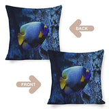 Housse de coussin motif étoiles de mer, fermeture éclair, monde sous-marin, poissons, nautique, océan, 45 x 45 cm, pour canapé, terrasse, décoration intérieure