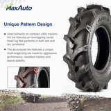 Pneu de tracteur agricole MaxAuto 6.00-12 pour remplacement Kubota série 7100 H167, 2 pièces