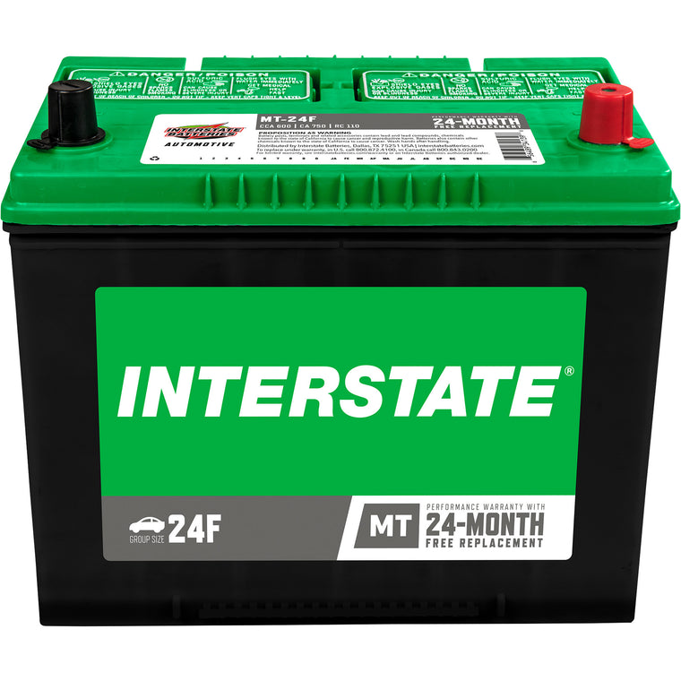 Batteries automobiles Interstate Batteries, batterie automobile, taille de groupe 24F, 12 volts, plomb-acide scellé