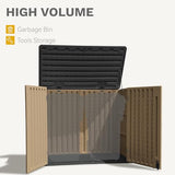 Abri de jardin extérieur en résine DWVO 1,5 x 0,9 m avec plancher, abri de rangement verrouillable et étanche avec fenêtre, rangement d'outils en plastique pour jardin, arrière-cour, terrasse, pelouse, gris