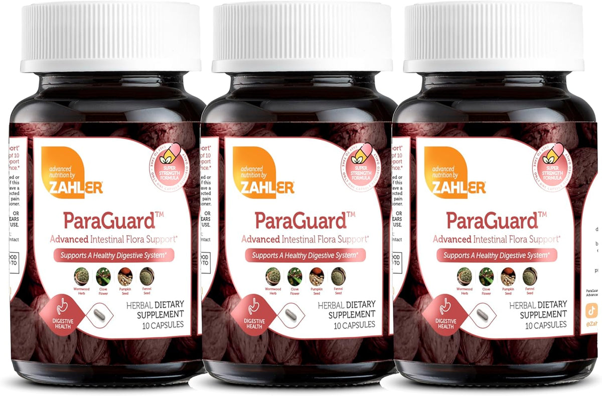 Zahler – Gélules ParaGuard – Complément pour la santé intestinale – Formule à base d'absinthe, de bulbe d'ail, de graines de citrouille, de clou de girofle et plus – Soutien naturel pour les humains – Certifié casher, 27 gélules.