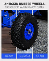 Pelle à neige avec roues Outvita, chasse-neige de 29 po de large et 18 po de long, angle et hauteur réglables, poignée rembourrée, outil de déneigement efficace pour allée ou trottoir (jaune)