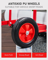 Pelle à neige avec roues Outvita, chasse-neige de 29 po de large et 18 po de long, angle et hauteur réglables, poignée rembourrée, outil de déneigement efficace pour allée ou trottoir (jaune)