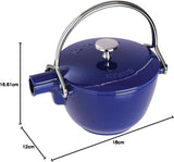 Bouilloire ronde en fonte Staub, 1 qt – Basilic, Fabriquée en France